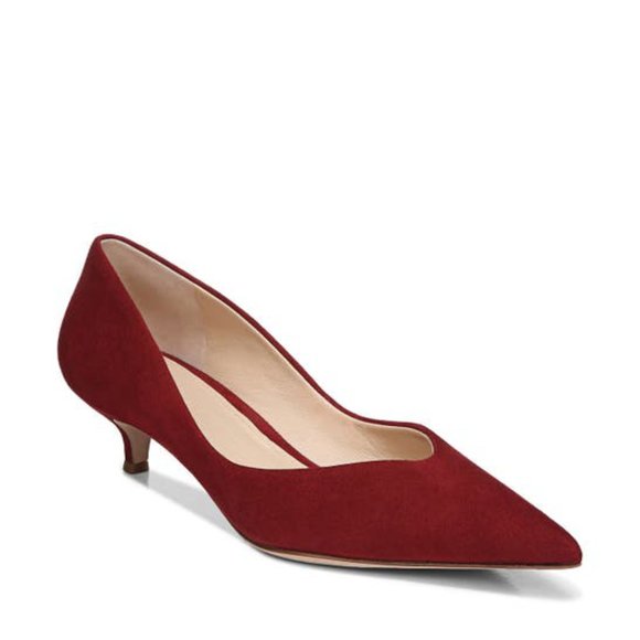 New With Tags Veronica Beard Fontaine Scarlet Red Suede Kitten Heel Pumps Shoes - Picture 4 of 4